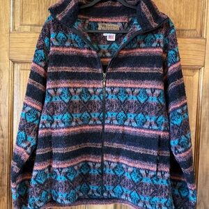 BEAR RIDGE Cozy Multicolor Wool Blend Sweater Jacket Size XL